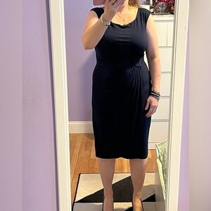 Connected Apparel Black Midi Dress